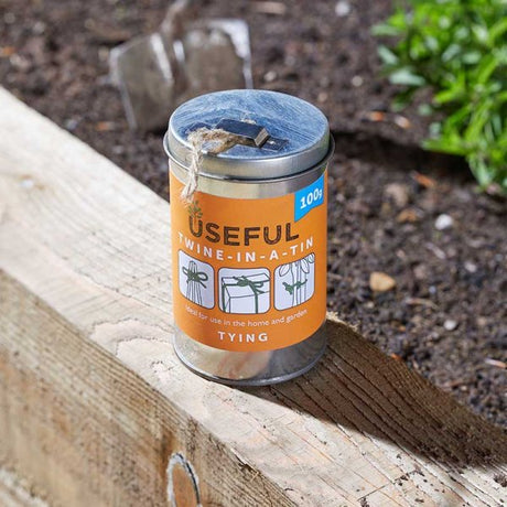 100g Twine-In-A-Tin - PLANT TIES BAMBOO CANES STRING LABELS GARDEN PEGS - Beattys of Loughrea