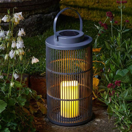 Urbane Lantern Large - Slate - SOLAR / GARDEN ORNAMENTS - Beattys of Loughrea