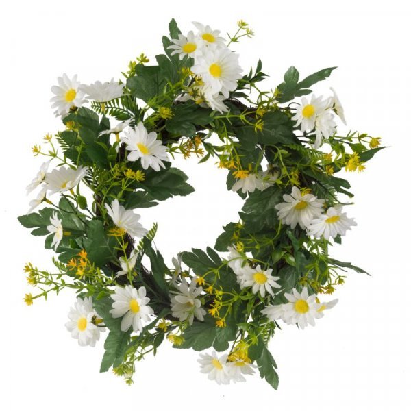 Daisy Whirl 40cm Wreath - FLOWERS - PAPER/PLASTIC - Beattys of Loughrea