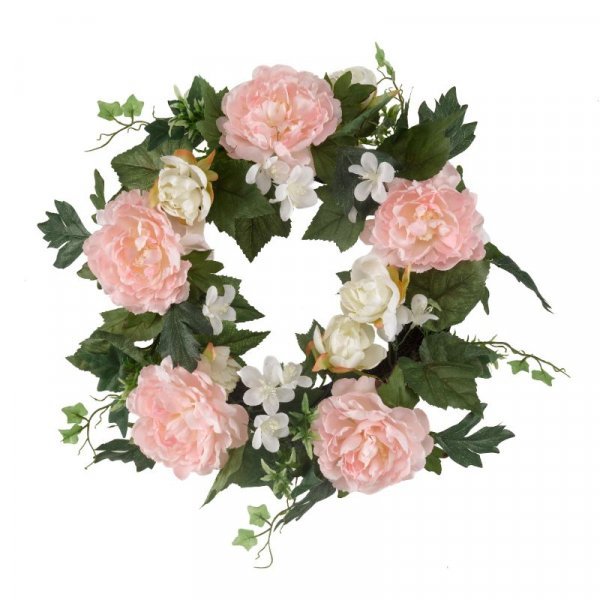 Peony Whirl 40cm Wreath - FLOWERS - PAPER/PLASTIC - Beattys of Loughrea