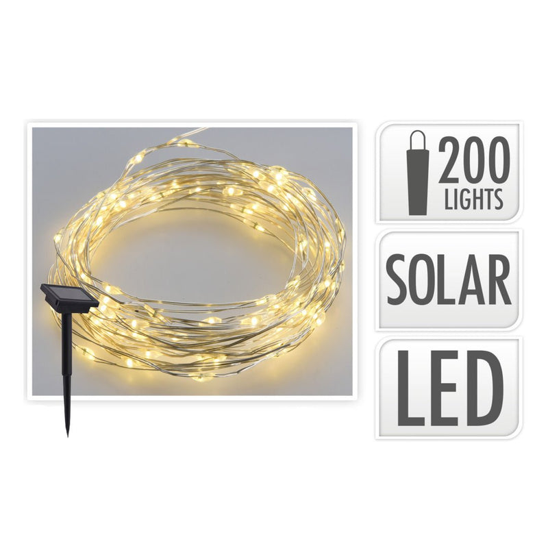 200 LED Solar Light - Warm White - SOLAR / GARDEN ORNAMENTS - Beattys of Loughrea