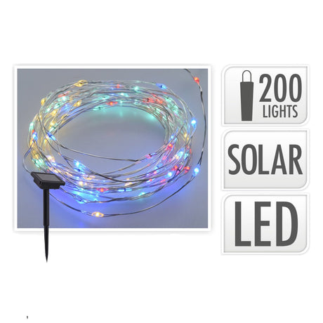 200 LED Solar Light - Multicoloured - SOLAR / GARDEN ORNAMENTS - Beattys of Loughrea