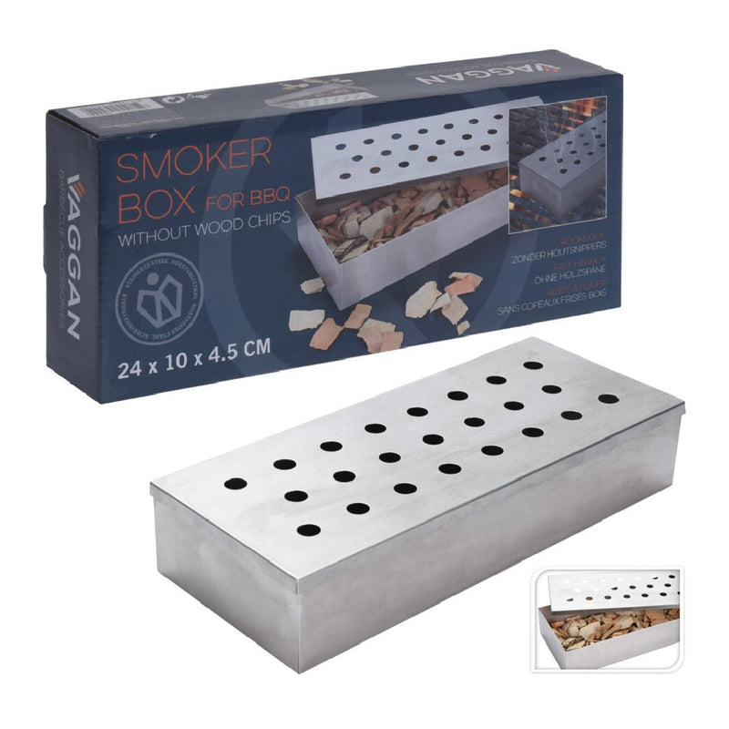 Stainless Steel Wood Chip BBQ Smoker Box - BBQ FUEL BBQ TOOLS, ACCESSORIES , TENT PEGS - Beattys of Loughrea