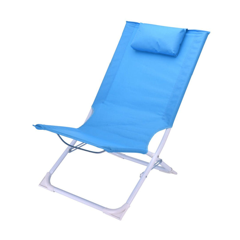 Folding Beach Chair Blue - SINGLE GARDEN BENCH/ CHAIR - Beattys of Loughrea
