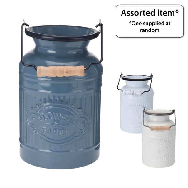 Metal Container with Handle - SOLAR / GARDEN ORNAMENTS - Beattys of Loughrea