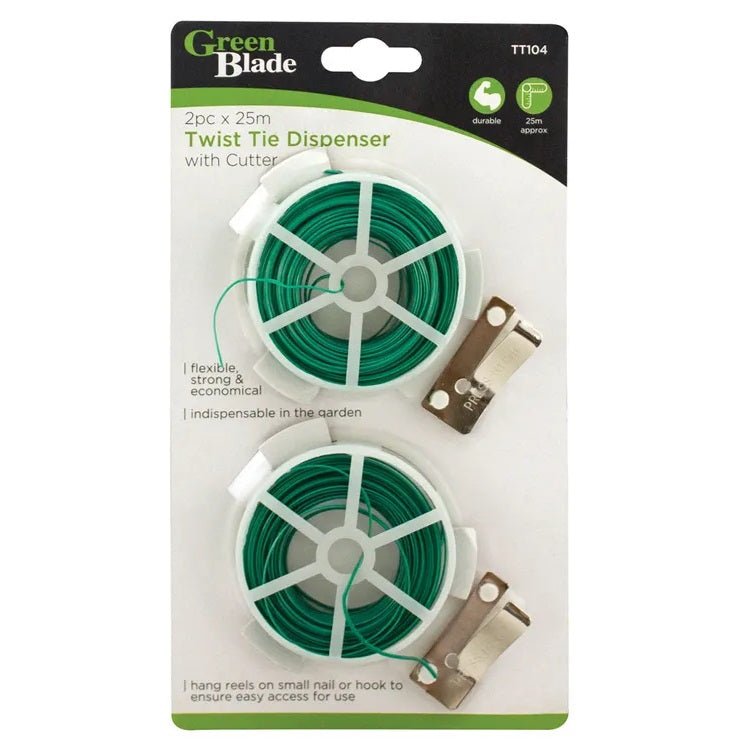 Green Blade Garden Twist Tie Dispenser 25mtr (2) - PROPAGATOR, SEED TRAY, MATTING - Beattys of Loughrea