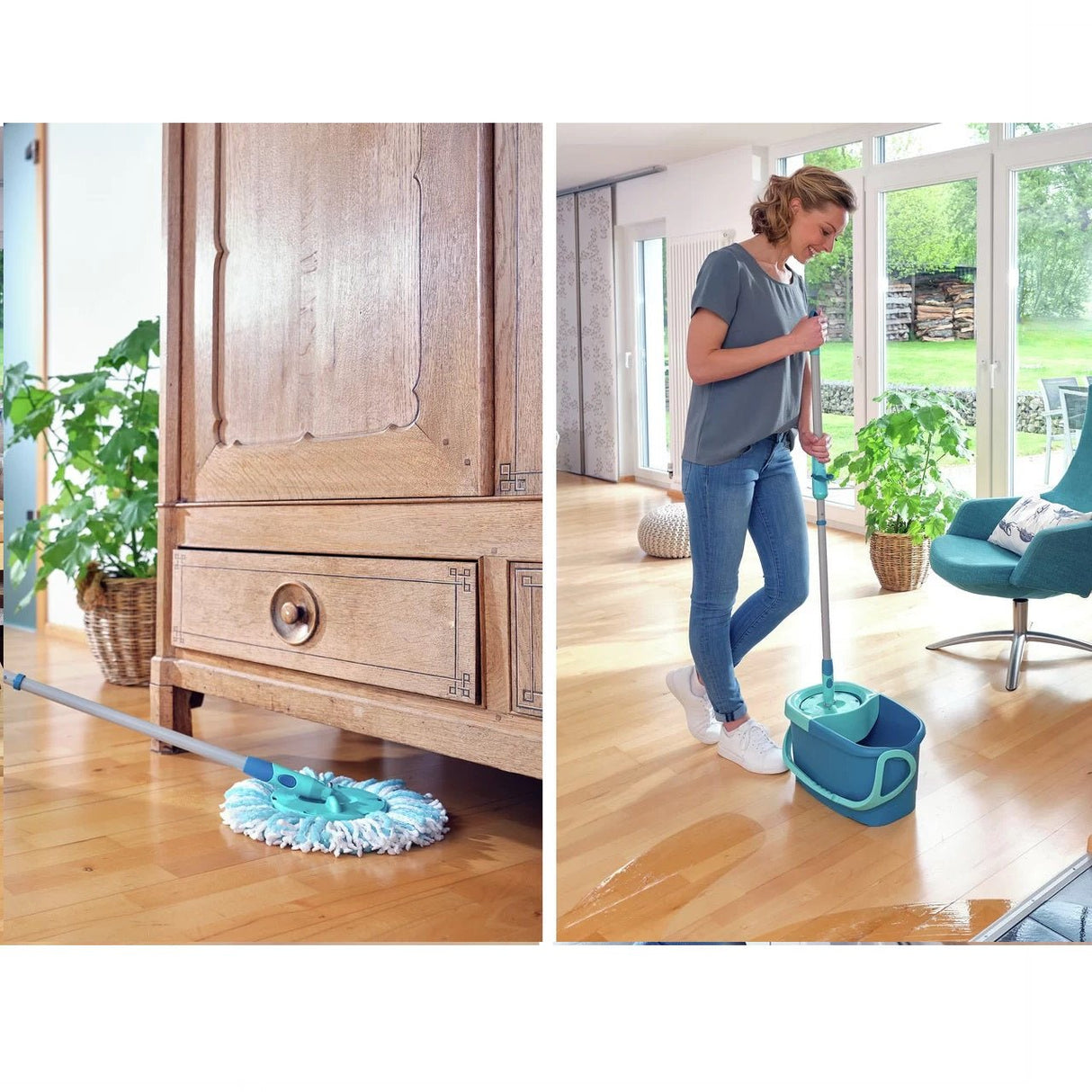 Leifheit Clean Twist Disc Ergo Mop and Bucket Set S252101 - CLEANING - MOP & BUCKET - Beattys of Loughrea