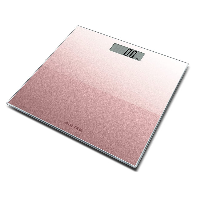 Salter Rose Gold Glitter Digital Bathroom Scale - BATHROOM SCALES - Beattys of Loughrea