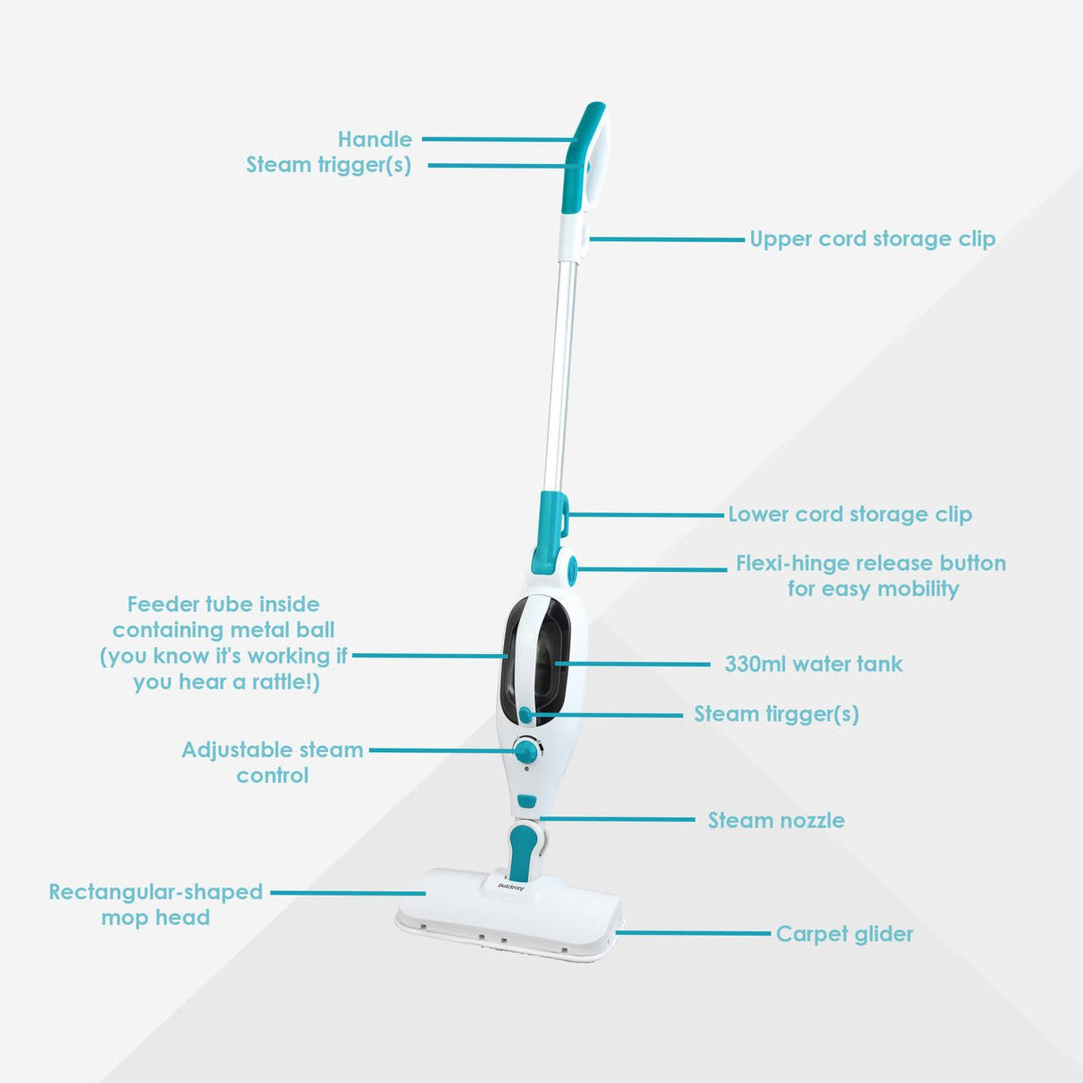 Beldray 12 in 1 Flexi Steam Cleaner 1300W - STEAM CLEANER - Beattys of Loughrea