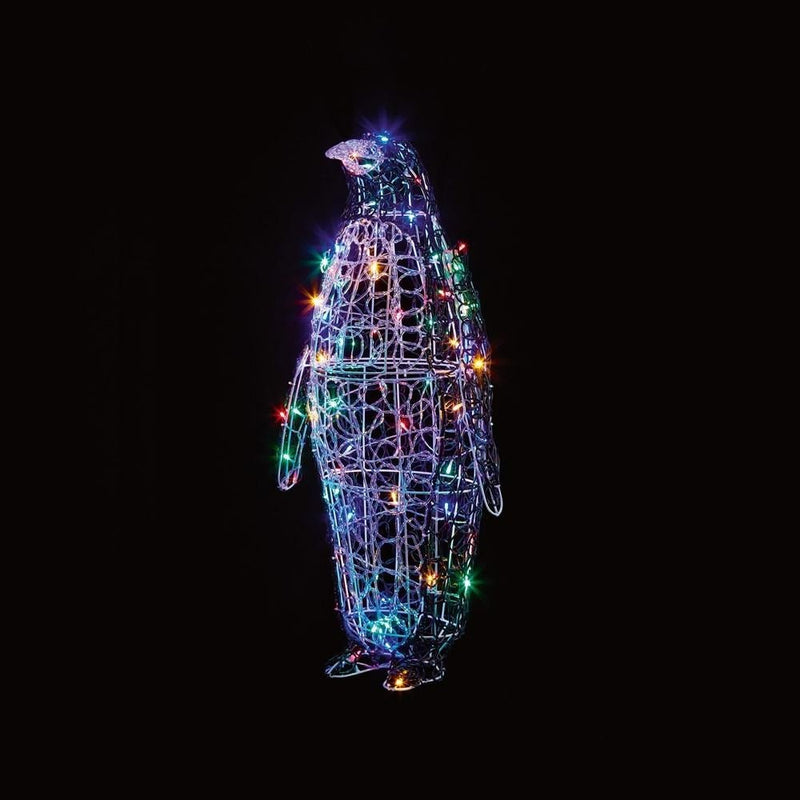 Premier - LED Soft Acrylic Penguin - 90cm - Multi-Coloured - XMAS LIGHTED OUTDOOR DECOS - Beattys of Loughrea