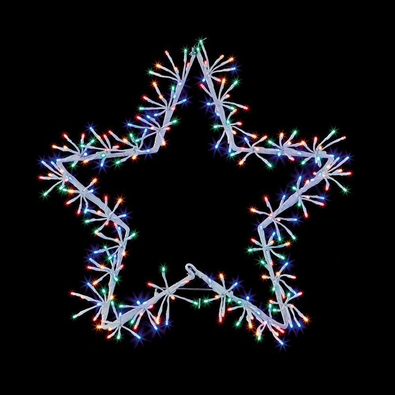 LED Twinkling Starburst Star Cluster 250led - 60cm - XMAS LIGHTED OUTDOOR DECOS - Beattys of Loughrea