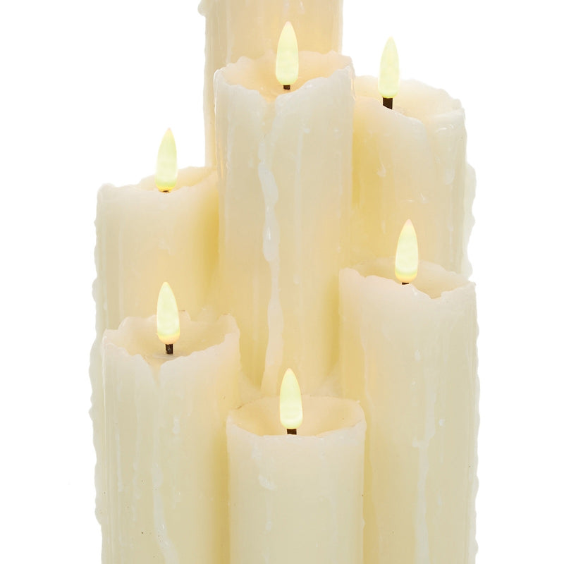 Accents by Premier - Flickabrights 7 Melted Edge Candles - Cream - BATTERY LED CANDLES - Beattys of Loughrea