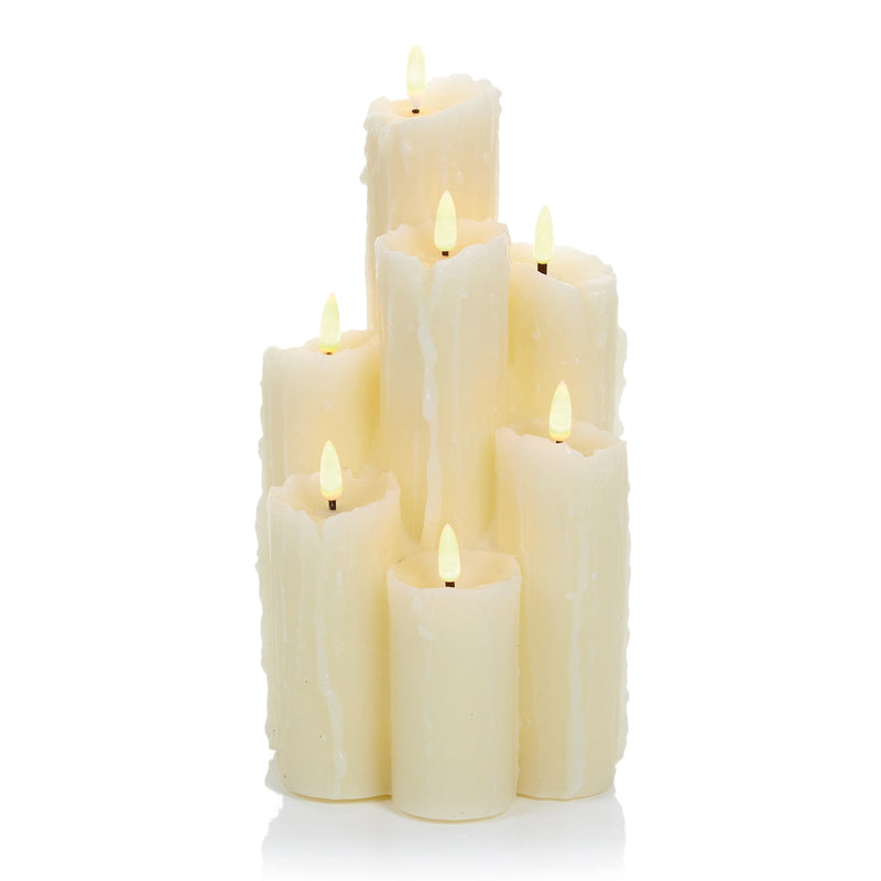 Accents by Premier - Flickabrights 7 Melted Edge Candles - Cream - BATTERY LED CANDLES - Beattys of Loughrea