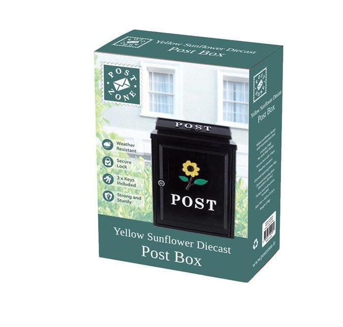 Post Zone Yellow Sunflower - Diecast Post Box | 252102 - LETTER BOXES - Beattys of Loughrea