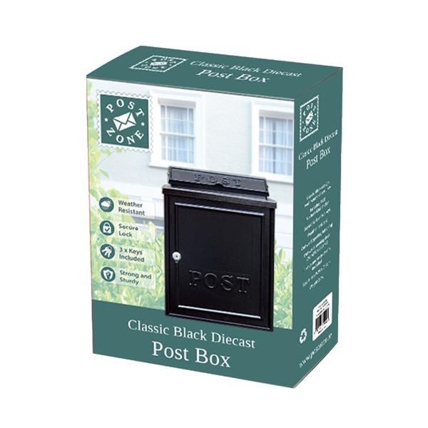 Post Zone Diecast Post Box - Classic Black - LETTER BOXES - Beattys of Loughrea