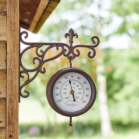 York Station Wall Clock & Thermometer 5.5in - SOLAR / GARDEN ORNAMENTS - Beattys of Loughrea