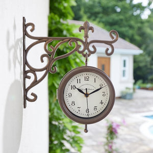 York Station Wall Clock & Thermometer 5.5in - SOLAR / GARDEN ORNAMENTS - Beattys of Loughrea
