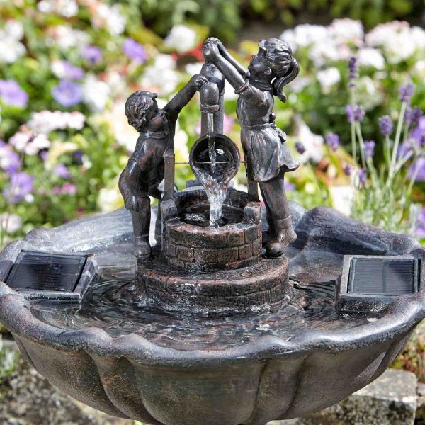 Tipping Pail Water Fountain - SOLAR / GARDEN ORNAMENTS - Beattys of Loughrea