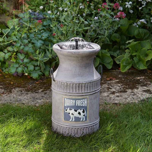 Milk Churn Water Fountain - SOLAR / GARDEN ORNAMENTS - Beattys of Loughrea
