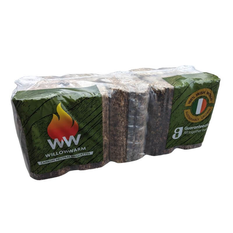 Willowwarm Carbon Neutral Briquettes 10pk 100% Irish - BRIQUETTES - Beattys of Loughrea