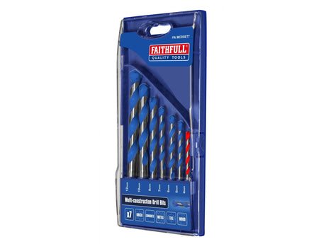 Faithfull Multi Construction Drill Set, 7pc - TOOL SETS/ SOCKET SETS - Beattys of Loughrea