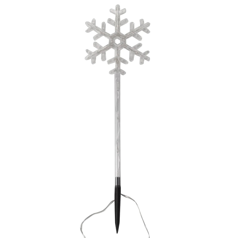 Snow Decor Set of 4 Large Multi Coloured Stake Lights Battery Operated - XMAS LIGHTED OUTDOOR DECOS - Beattys of Loughrea