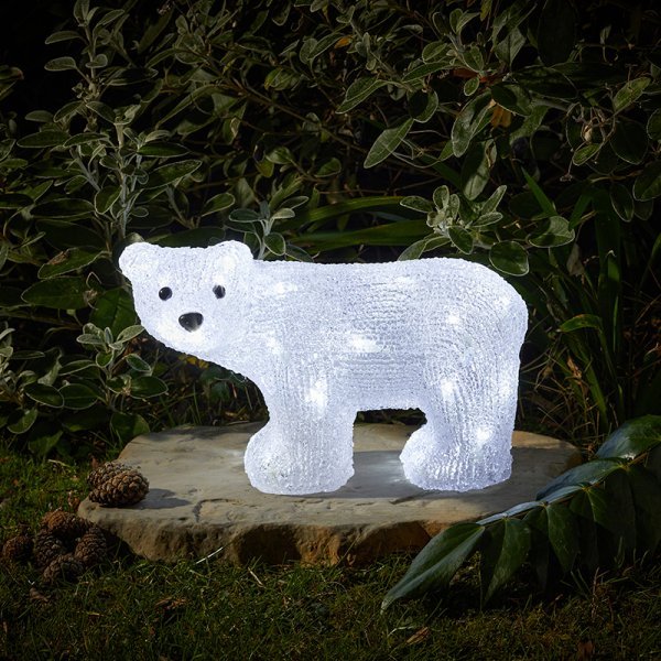 InLit Ice Polar Bear Battery Operated - XMAS ROOM DECORATION LARGE AND LIGHT UP - Beattys of Loughrea