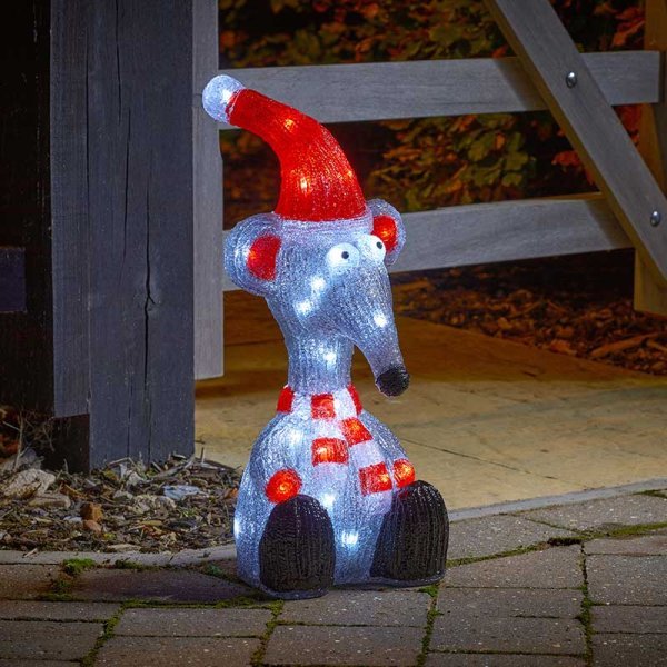 InLit Ice Rat Large 49cm Battery Operated - XMAS ROOM DECORATION LARGE AND LIGHT UP - Beattys of Loughrea
