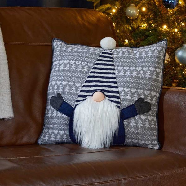 FairIsle Gonk Cushion - Blue - CUSHIONS/COVERS - Beattys of Loughrea