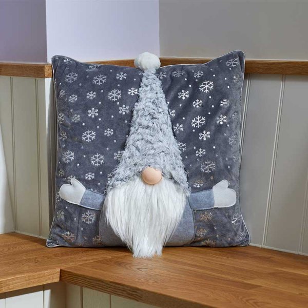 Super Furry Gonk Cushion - Grey - CUSHIONS/COVERS - Beattys of Loughrea