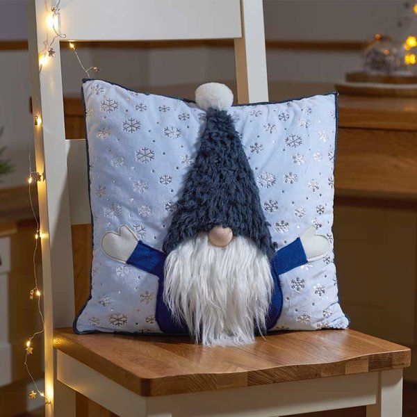 Super Furry Gonk Cushion - Blue - CUSHIONS/COVERS - Beattys of Loughrea