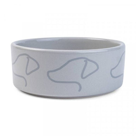 15cm Zoon Ceramic Bowl - Grey - PET FEEDING BOWL, LITTER TRAY - Beattys of Loughrea