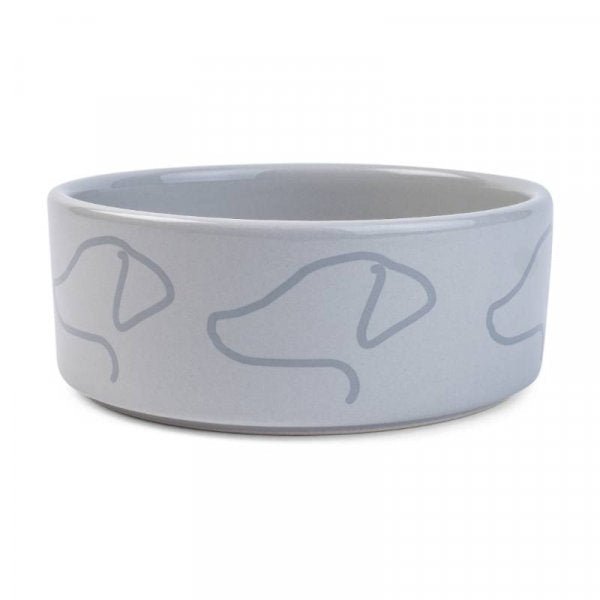 15cm Zoon Ceramic Bowl - Grey - PET FEEDING BOWL, LITTER TRAY - Beattys of Loughrea