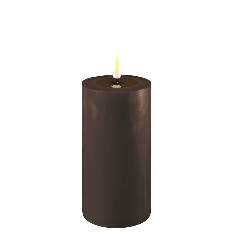 Deluxe HomeArt Mocca LED Candle 7.5 x 15 cm - BATTERY LED CANDLES - Beattys of Loughrea