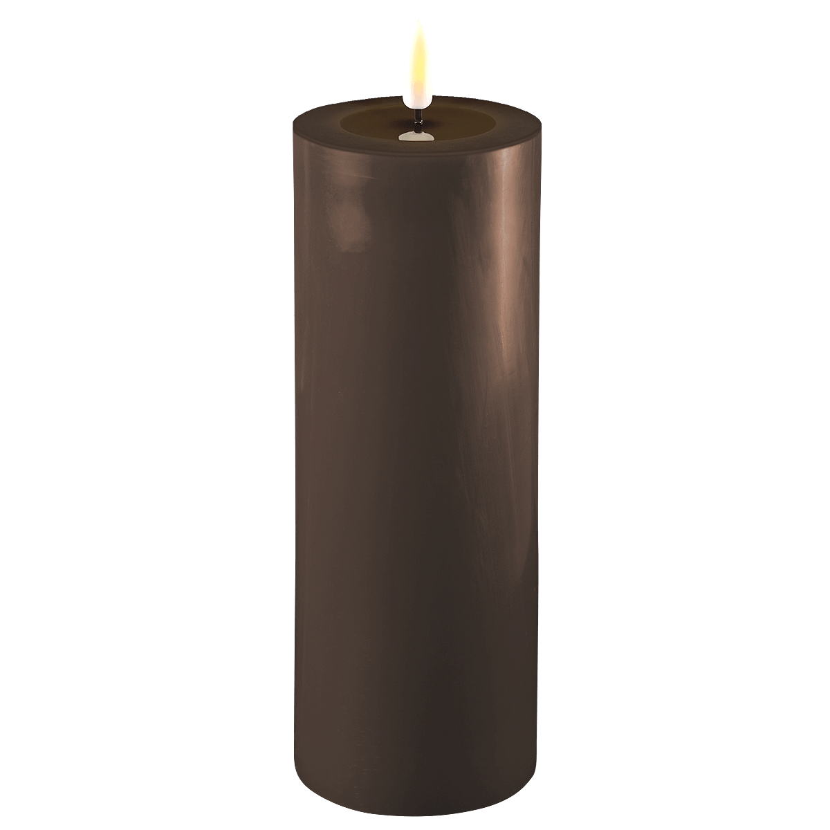 Deluxe HomeArt Mocca LED Candle 7.5 x 20 cm - BATTERY LED CANDLES - Beattys of Loughrea