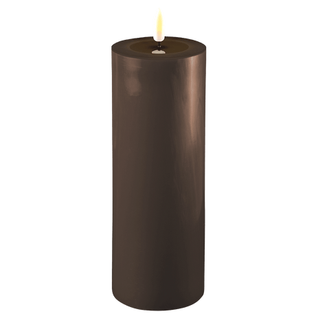 Deluxe HomeArt Mocca LED Candle 7.5 x 20 cm - BATTERY LED CANDLES - Beattys of Loughrea