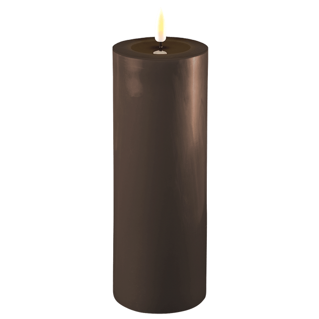 Deluxe HomeArt Mocca LED Candle 7.5 x 20 cm - BATTERY LED CANDLES - Beattys of Loughrea