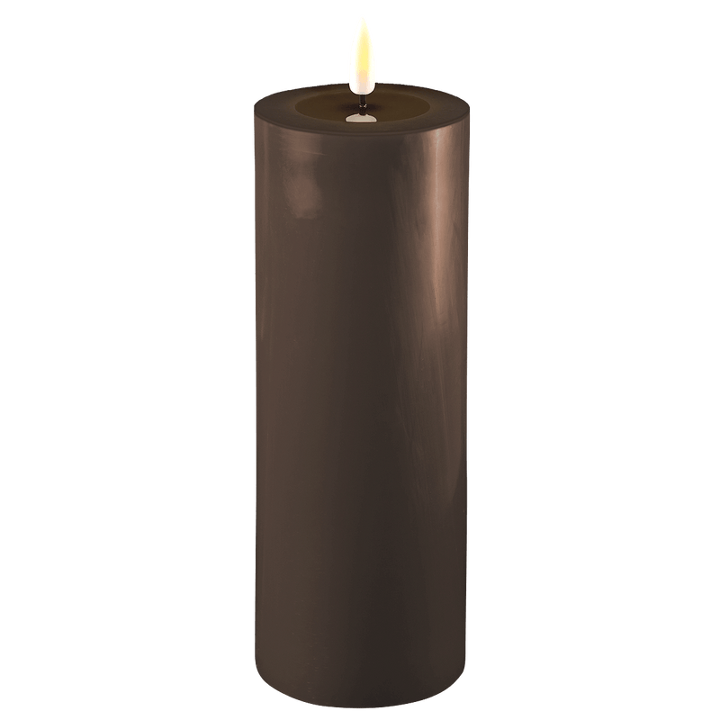 Deluxe HomeArt Mocca LED Candle 7.5 x 20 cm - BATTERY LED CANDLES - Beattys of Loughrea