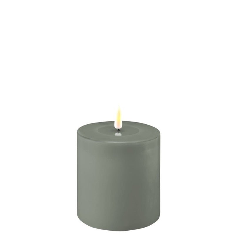 Deluxe HomeArt Salvie Green LED Candle 10 x 10 cm - BATTERY LED CANDLES - Beattys of Loughrea