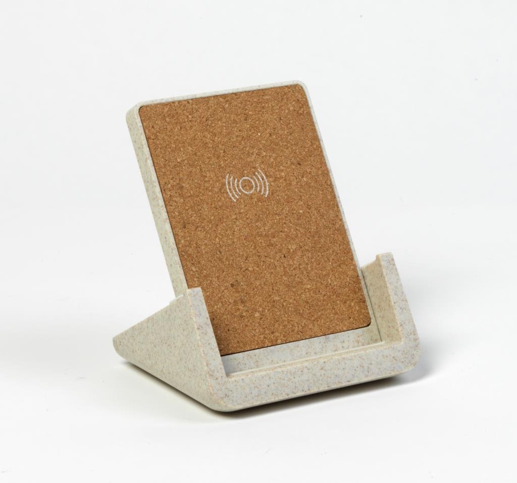 Intempo Wireless Charging Stand - Wheat Fibre - USB PC ACCESSORIES - Beattys of Loughrea