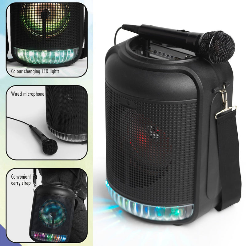 Intempo LED Party Speaker With Wired Microphone - SPEAKERS HIFI MP3 PC - Beattys of Loughrea