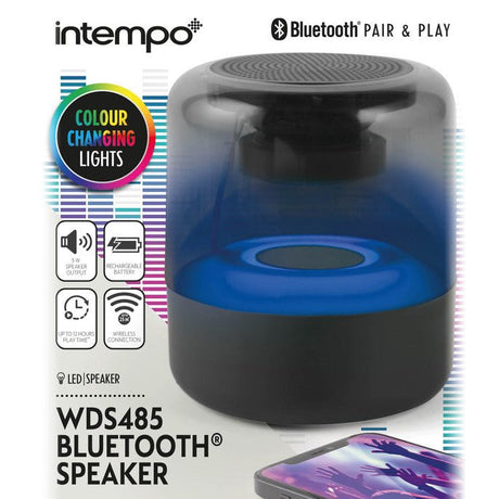 Intempo Bluetooth Speaker with Colour Changing LED Lights - SPEAKERS HIFI MP3 PC - Beattys of Loughrea