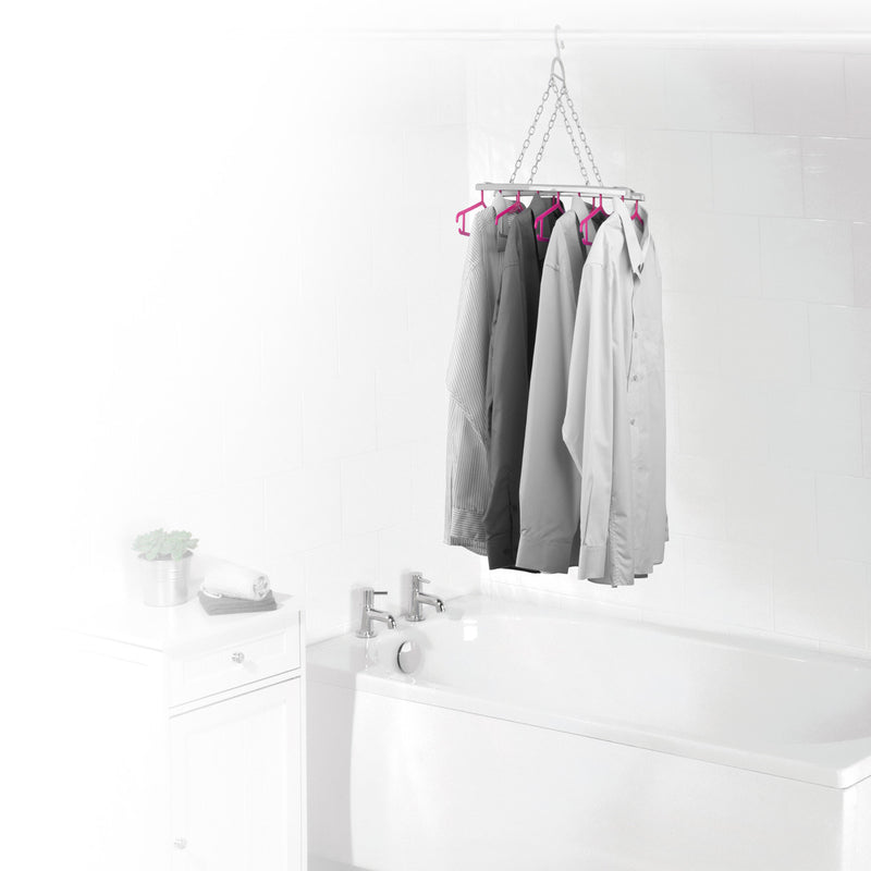 Kleeneze Multi Shirt Hanger, Grey/Pink - H/H - CLOTHES PEG/COAT HANGER/WALKING STICK..ETC - Beattys of Loughrea