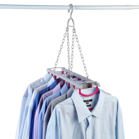 Kleeneze Multi Shirt Hanger, Grey/Pink - H/H - CLOTHES PEG/COAT HANGER/WALKING STICK..ETC - Beattys of Loughrea