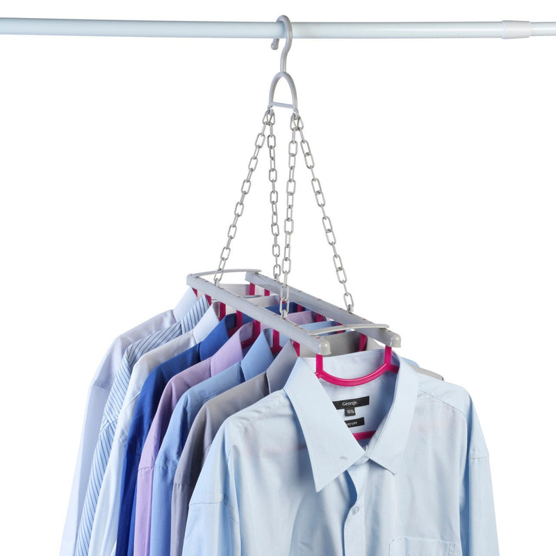 Kleeneze Multi Shirt Hanger, Grey/Pink - H/H - CLOTHES PEG/COAT HANGER/WALKING STICK..ETC - Beattys of Loughrea