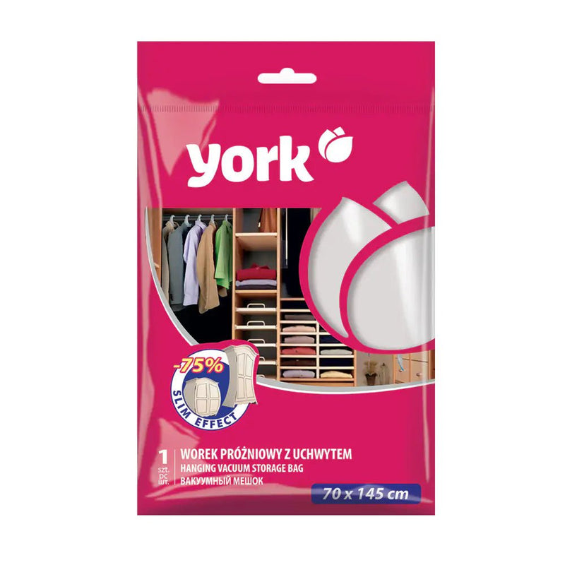 York Hanging Vacuum Storage Bag 70cm x 145cm - 1pc - PVC STORAGE - TRUNK, LGE BOX , CART - Beattys of Loughrea
