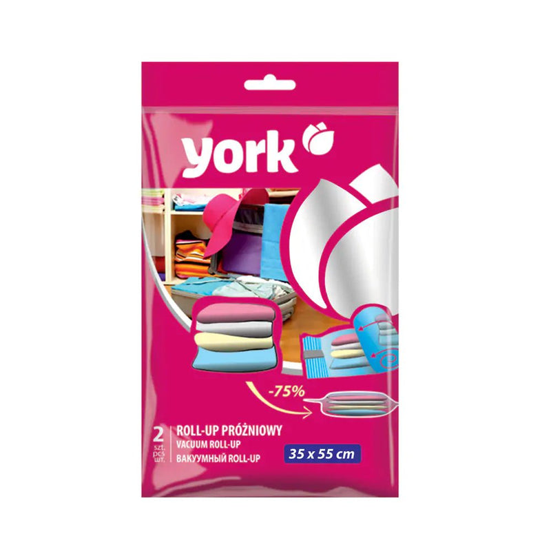 York Vacuum Roll-Up Bags 35cm x 55cm - 2 Pcs - PVC STORAGE - TRUNK, LGE BOX , CART - Beattys of Loughrea