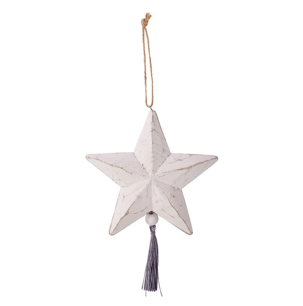 Tassle Star Hanger 14cm - ORNAMENTS - Beattys of Loughrea