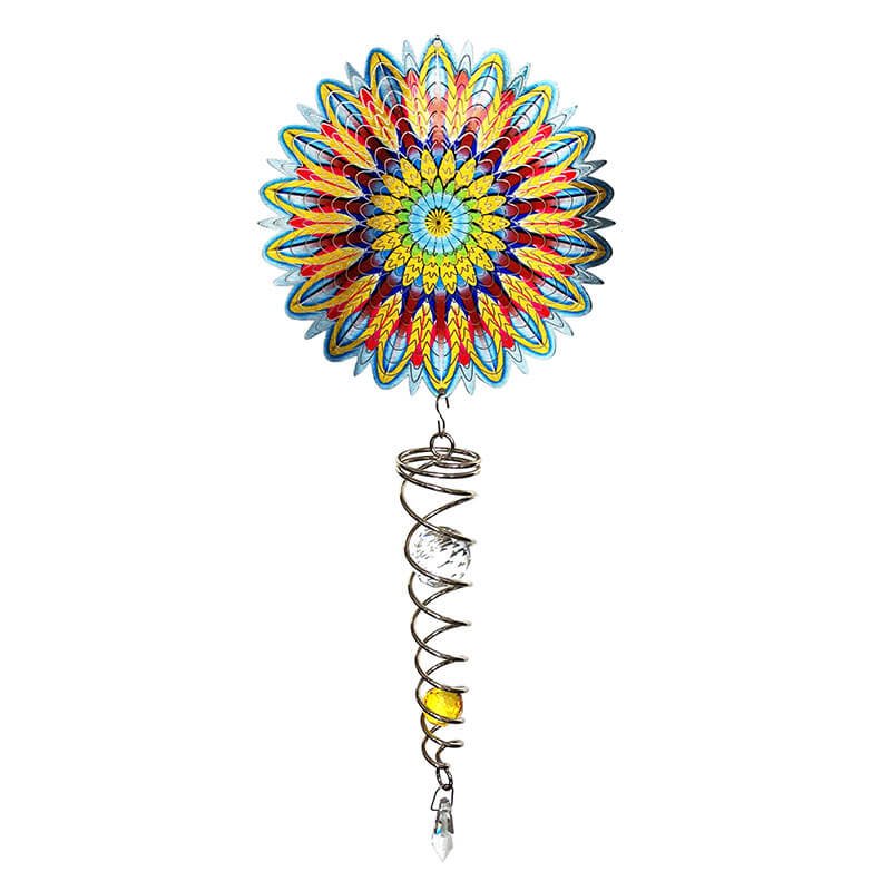 Mandala Flower Artist Crystal Tail Wind Spinner - SOLAR / GARDEN ORNAMENTS - Beattys of Loughrea