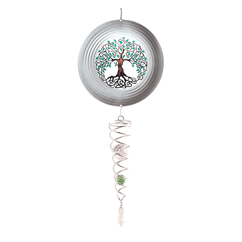 Tree Of Life Artist Crystal Tail Wind Spinner - SOLAR / GARDEN ORNAMENTS - Beattys of Loughrea
